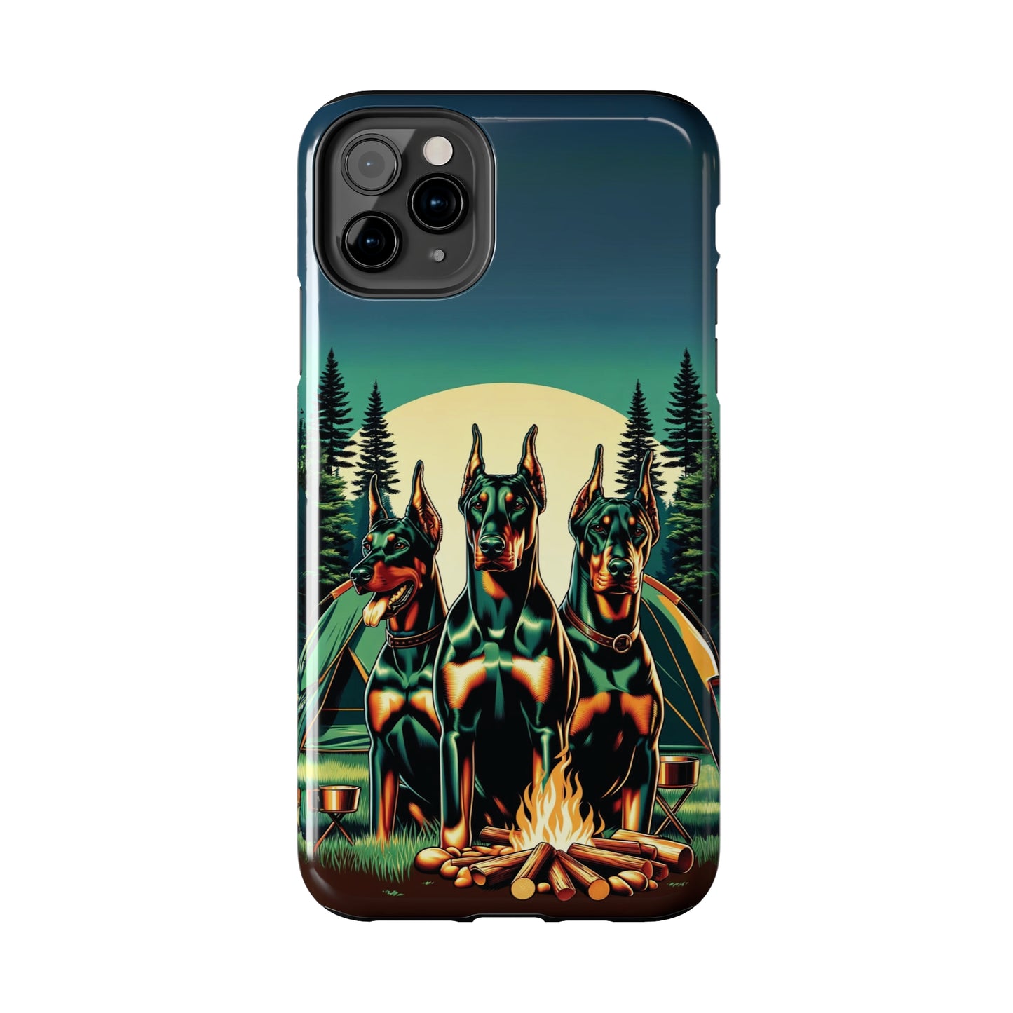 Campfire Dobermans Phone Case