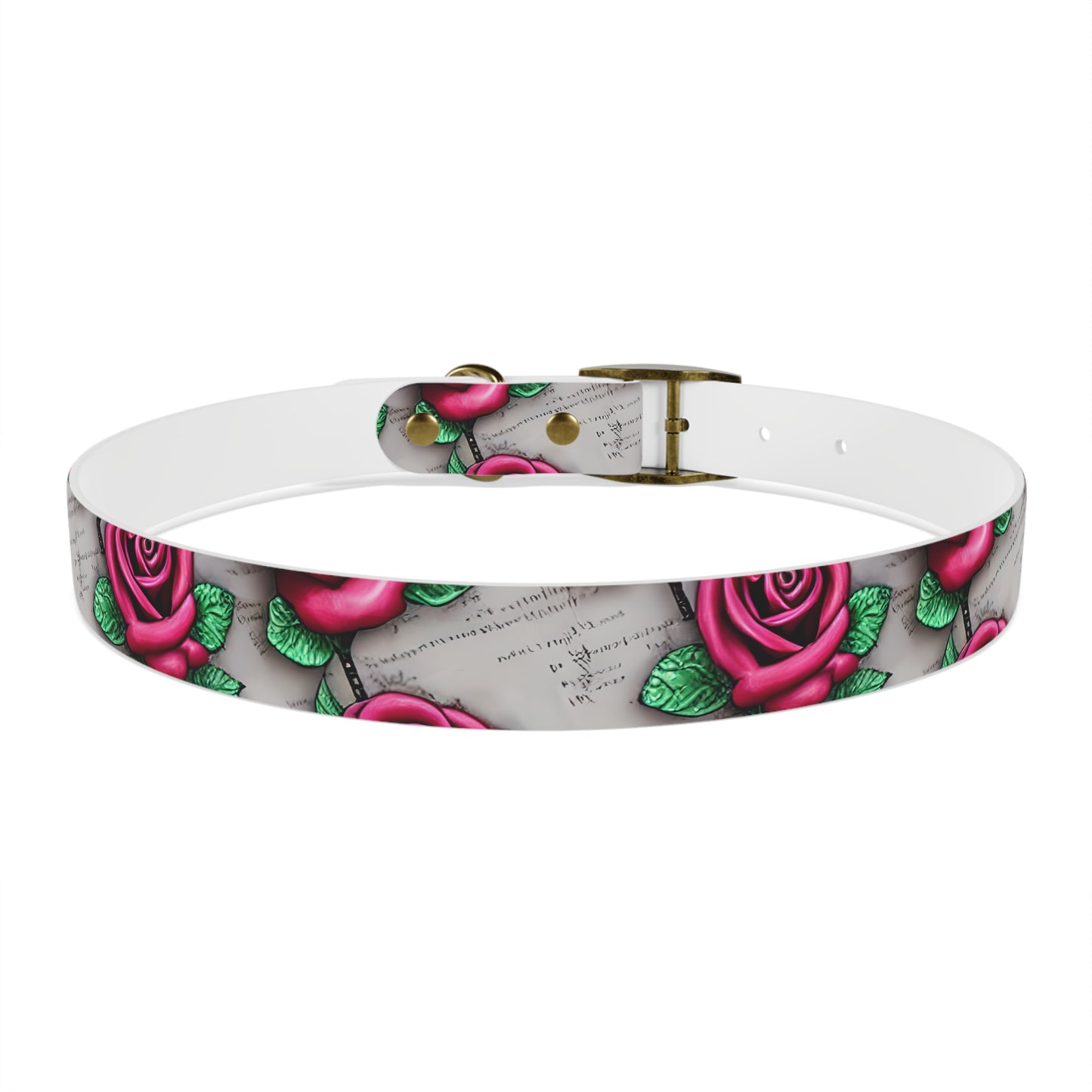 Vintage Roses Personalized Dog Collar