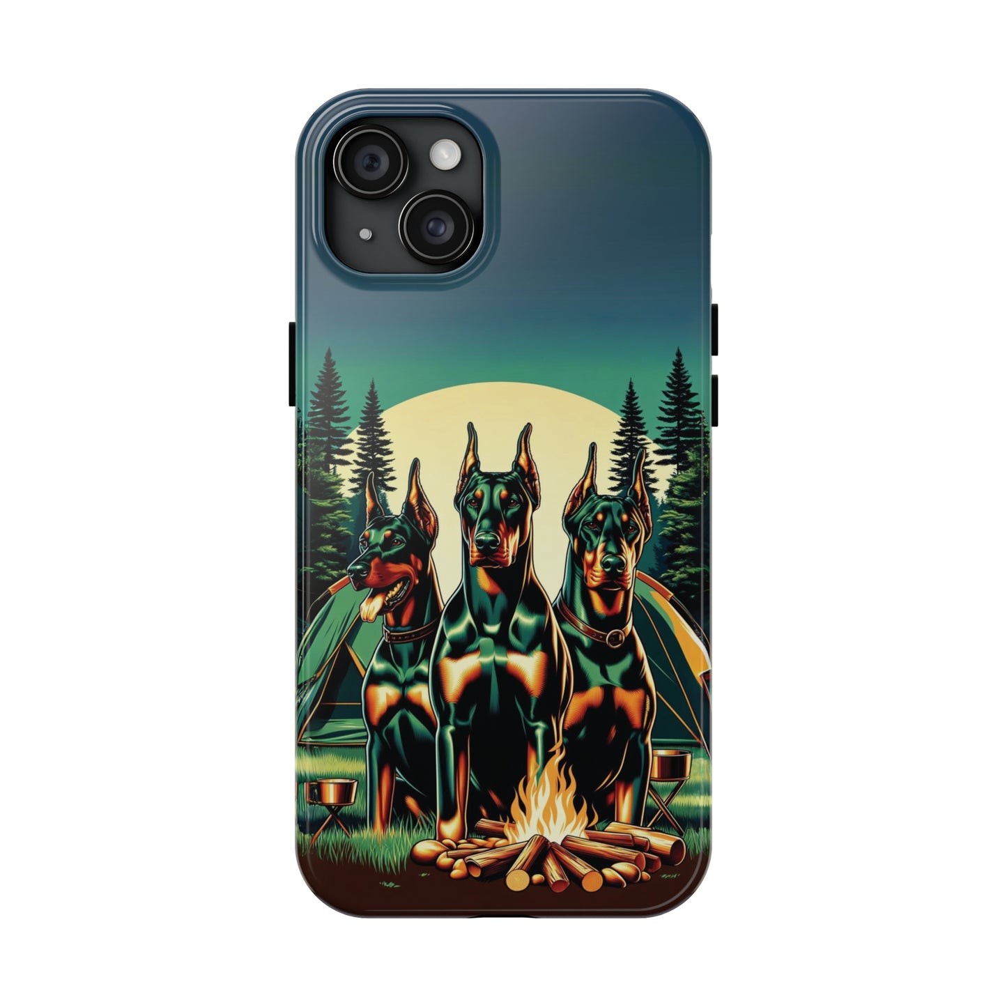 Campfire Dobermans Phone Case