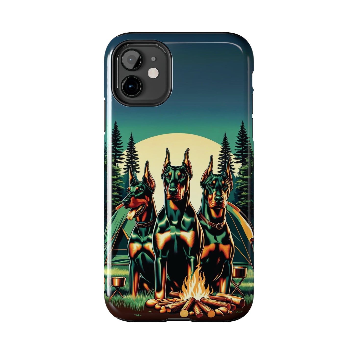 Campfire Dobermans Phone Case