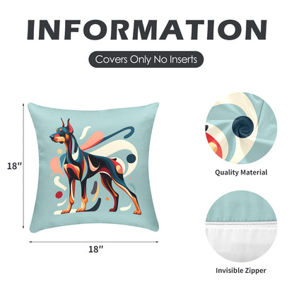 Abstract Doberman Pillow Peach Skin Pillowcase 18"x18" (One Side Printing)(2 Pack)