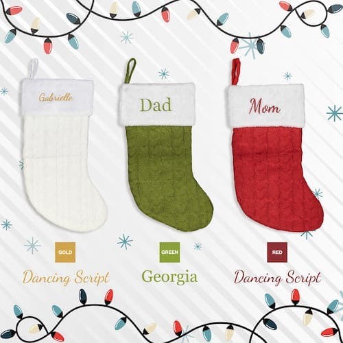 custom embroidered stocking