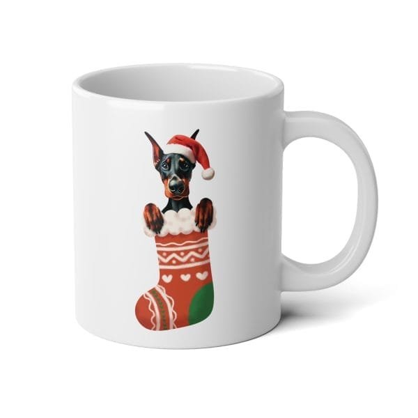 Doberman Holiday Stocking 20oz Ceramic Mug - Pet Lover's Christmas Collection - Image 5
