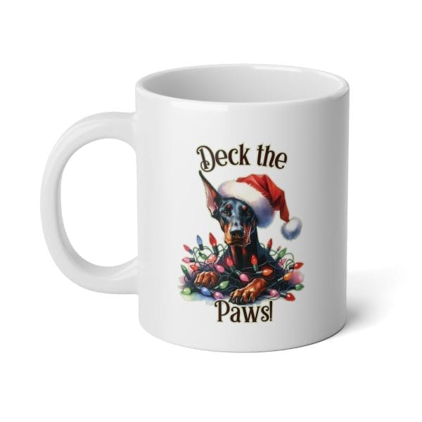 Deck The Paws! Jumbo 20oz Christmas Ceramic Mug - Holiday Dog Lover Gift