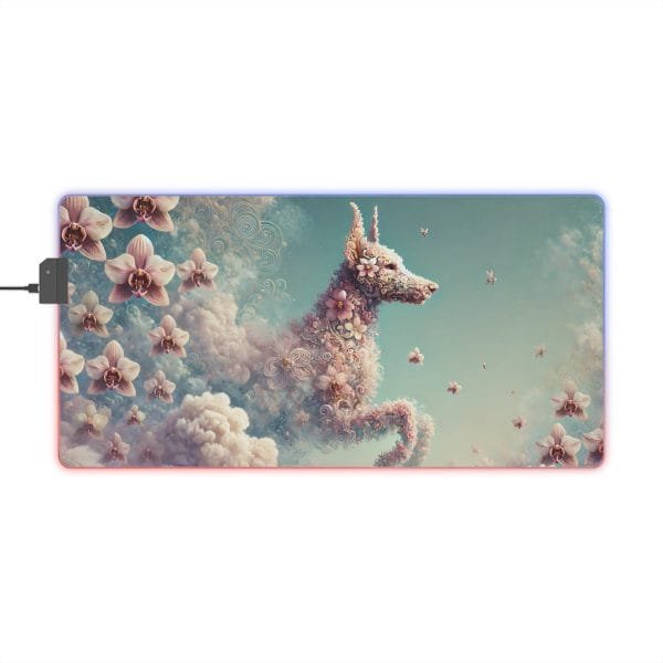 Celestial Doberman RGB Gaming Desk Pad - Sky Guardian Design - Image 7