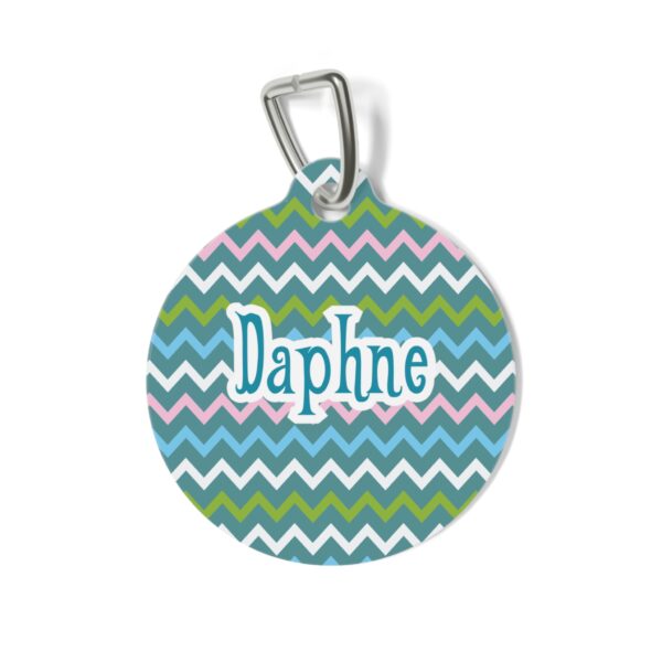 Chevron Chic Pet ID Tag: Custom Dog Tag with Modern Flair - Image 2