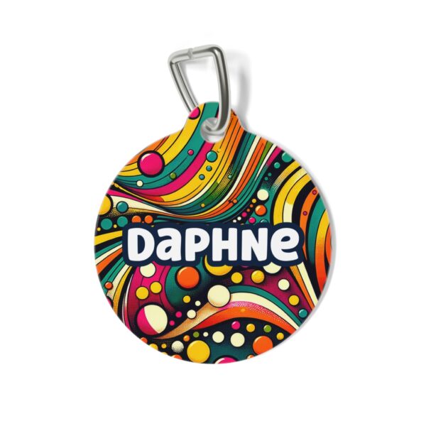 Groovy Swirls Pet ID Tag | Custom Dog Tag with Psychedelic Style - Image 2