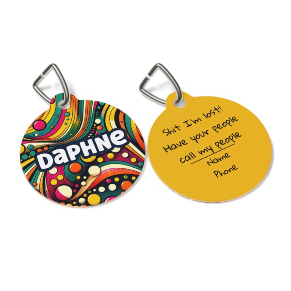 Groovy Swirls Pet ID Tag | Custom Dog Tag with Psychedelic Style