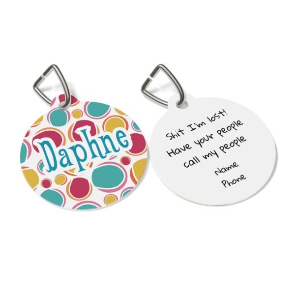 Personalized Pet ID Tag Totally Spotted! Retro Pop