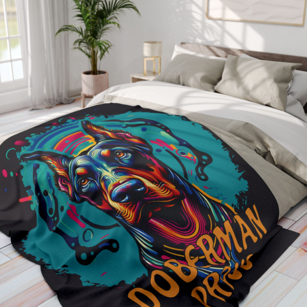 Doberman Proud Arctic Fleece Blanket - Image 6