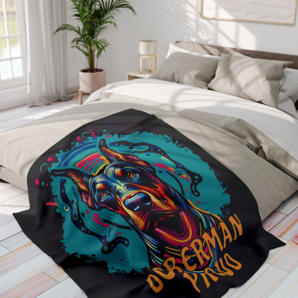 Doberman Proud Arctic Fleece Blanket