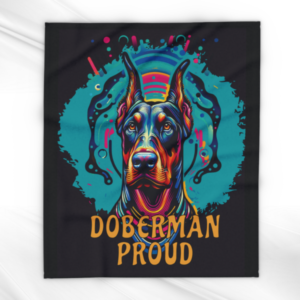 Doberman Proud Arctic Fleece Blanket - Image 2