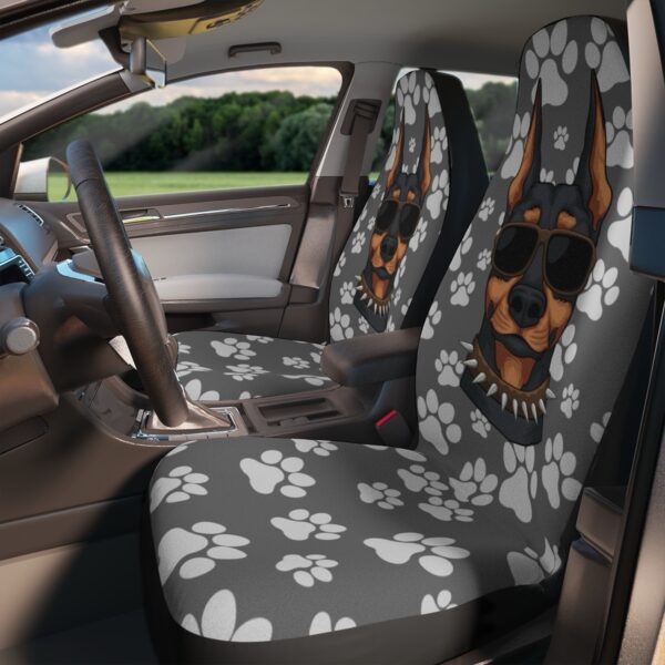 Doberman Dog Car Seat Covers - Cool Pup with Sunglasses Design