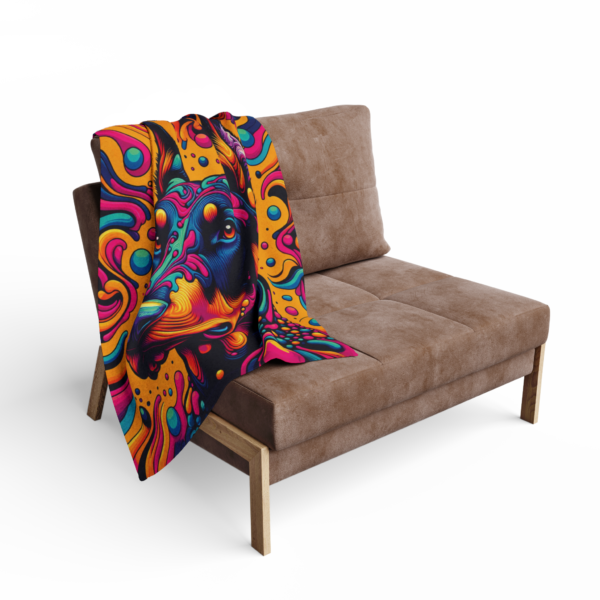 Psychedelic Doberman Arctic Fleece Blanket - Image 7