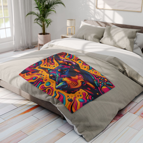 Psychedelic Doberman Arctic Fleece Blanket - Image 6