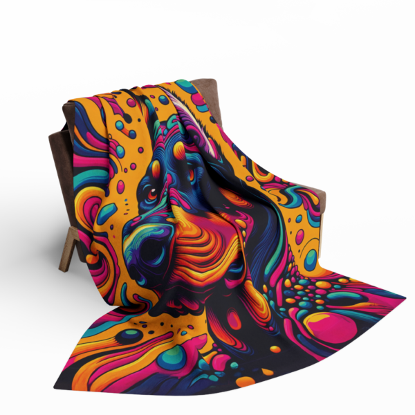 Psychedelic Doberman Arctic Fleece Blanket - Image 3