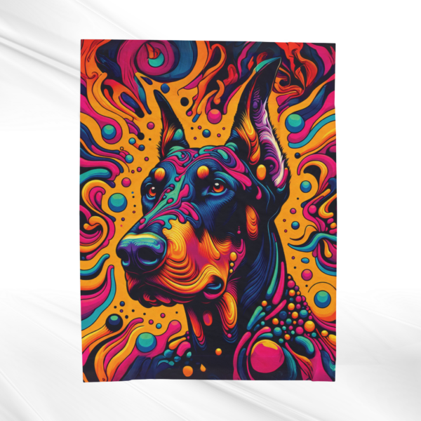 Psychedelic Doberman Velveteen Plush Blanket - Image 2