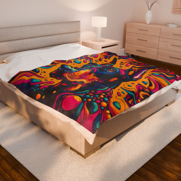 Psychedelic Doberman Velveteen Plush Blanket - Image 3