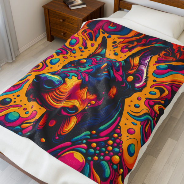 Psychedelic Doberman Velveteen Plush Blanket - Image 4