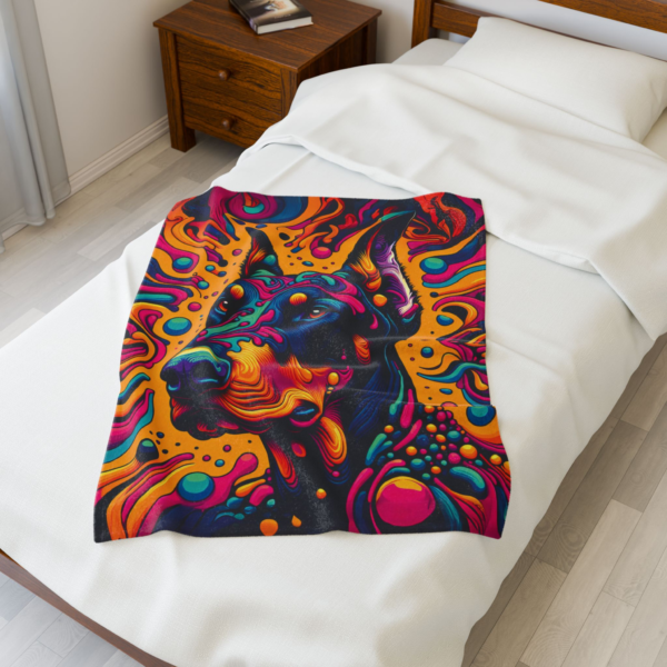 Psychedelic Doberman Velveteen Plush Blanket - Image 6