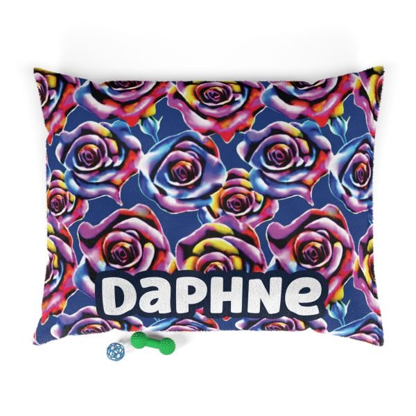 Psychedelic Rose Buds Personalized Pet Dog Bed - Image 2