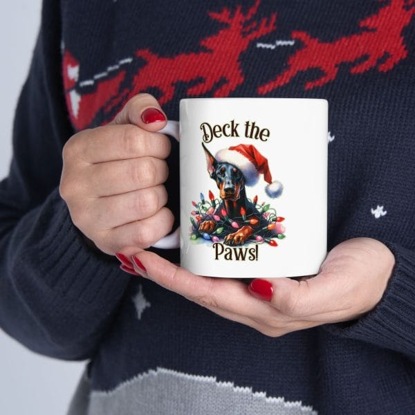 Ceramic Mug: Deck the Paws Holiday Doberman - Perfect Christmas Pet Lover Gift - Image 7