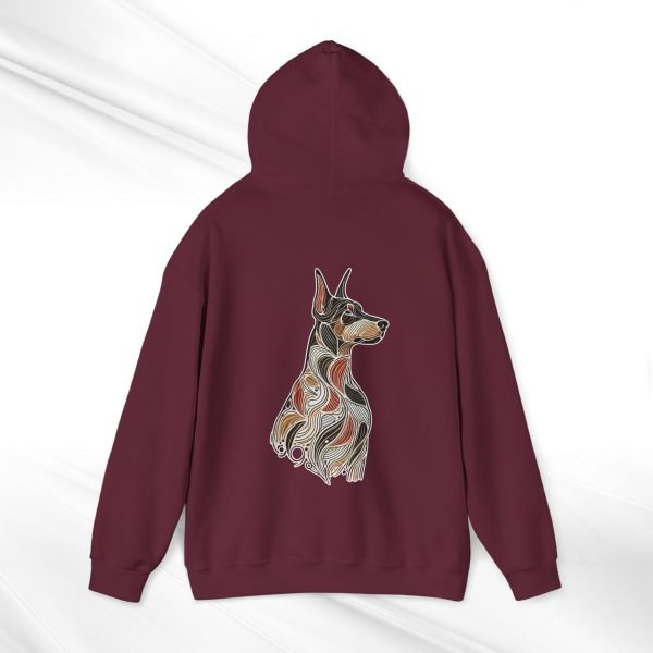 "Built for Loyalty" Abstract Doberman Pullover Hoodie – Trendy & Artistic Unisex Streetwear for Dog Lovers - Image 3