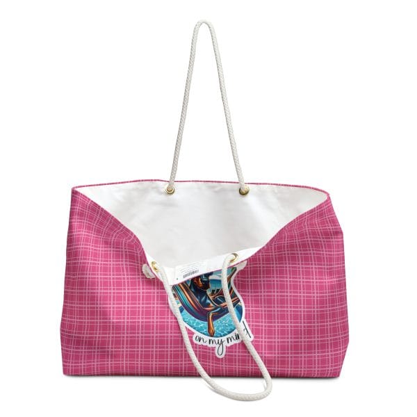 Weekender Bag - Sunshine Doberman Oversized Pink Canvas Tote - Image 3