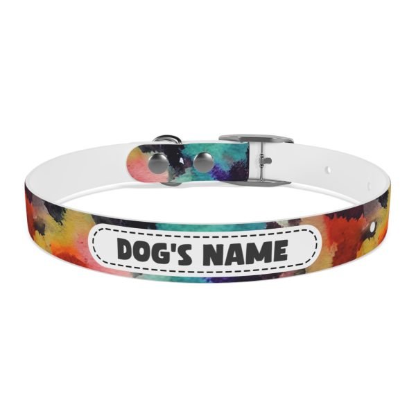 Personalized Pet Dog Collar Abstract Watercolor - Image 4