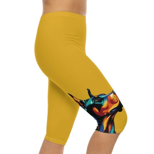 Yellow Doberman Capri Leggings - Image 2