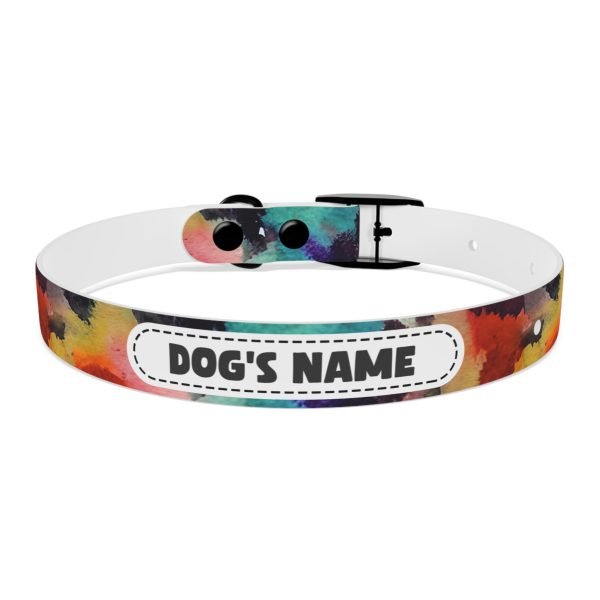 Personalized Pet Dog Collar Abstract Watercolor