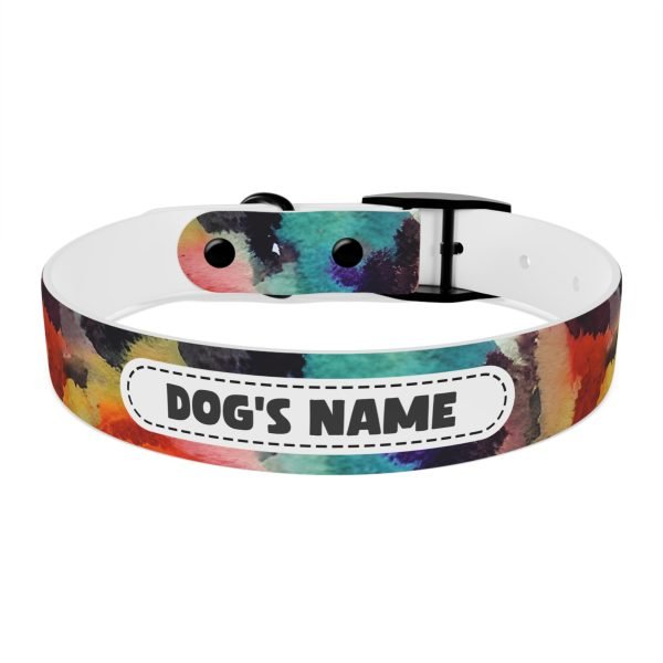 Personalized Pet Dog Collar Abstract Watercolor - Image 6