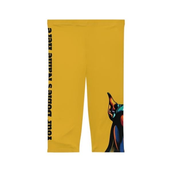 Yellow Doberman Capri Leggings - Image 4