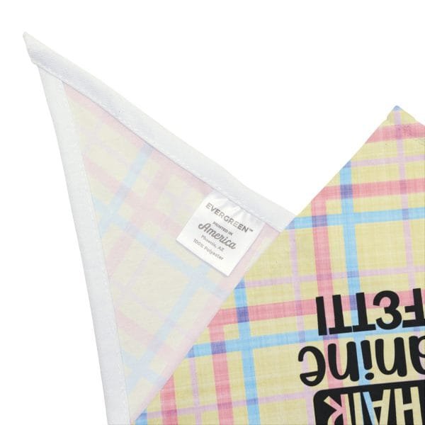 Funny Dog Bandana - Pastel Plaid 'It’s Not Dog Hair, It’s Canine Confetti' Design - Cute Dog Accessories and Gift - Image 3