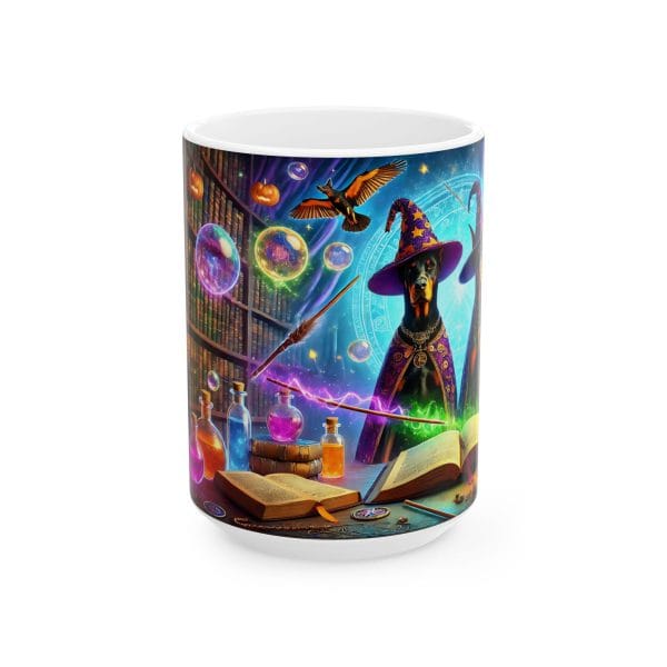 Ceramic Mug For Halloween Dobie Lovers: "Mystical Doberman Wizardry" - Image 7