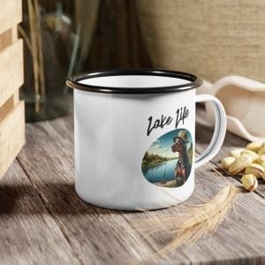 lake life enamel camp cup