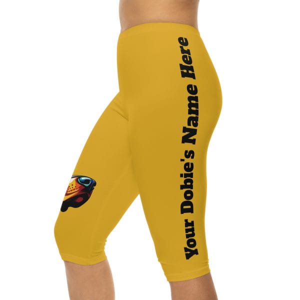 Yellow Doberman Capri Leggings