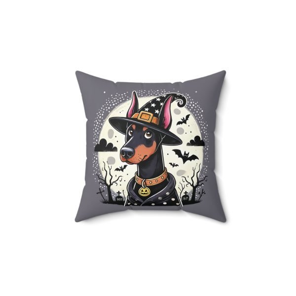 Halloween Witch Doberman Throw Pillow