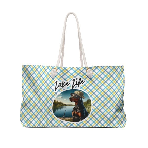 Weekender Tote Bag Lake Life Doberman - Image 2