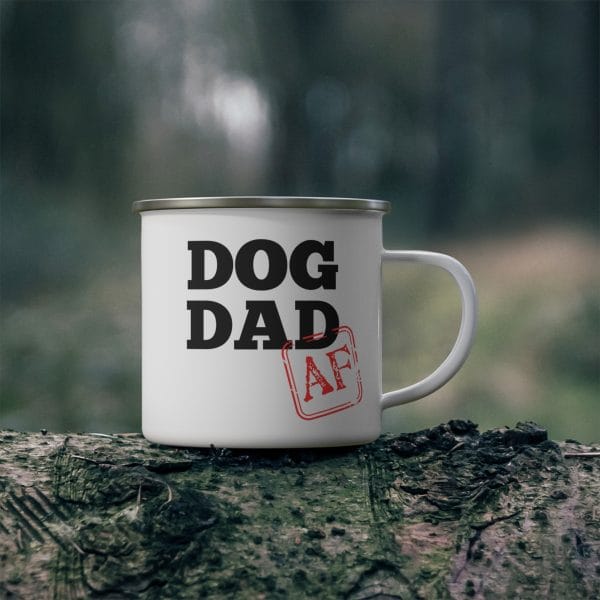 Enamel Camping Mug - Dog Dad AF - Image 3