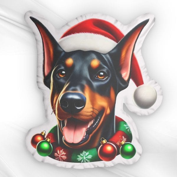 Santa Dobie Emoji Custom Shaped Pillow