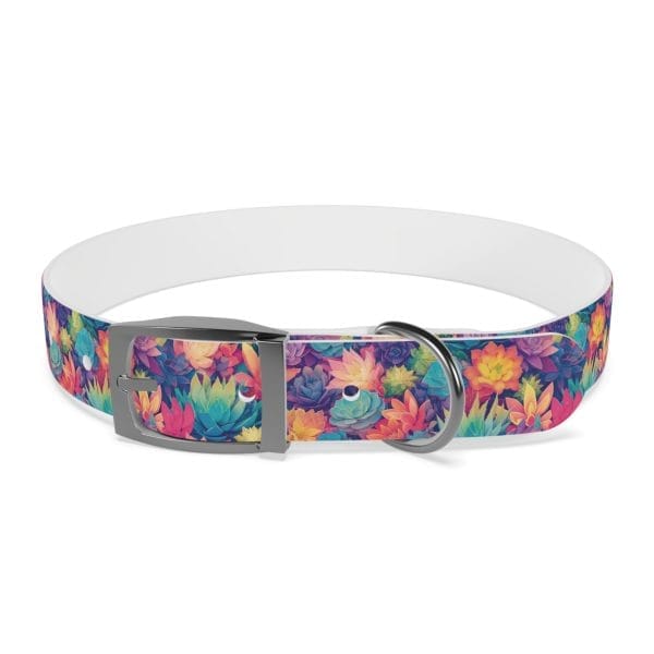 Personalized Pet Dog Collar: Pastel Succulents Available in Four Sizes - Image 2