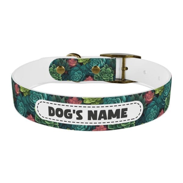 Personalized Pet Dog Collar Succulent Oasis for your Doberman - Image 10