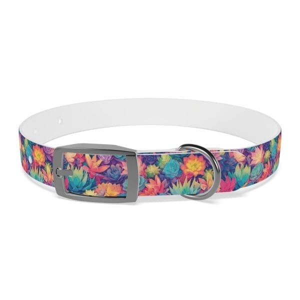 Personalized Pet Dog Collar: Pastel Succulents Available in Four Sizes - Image 3