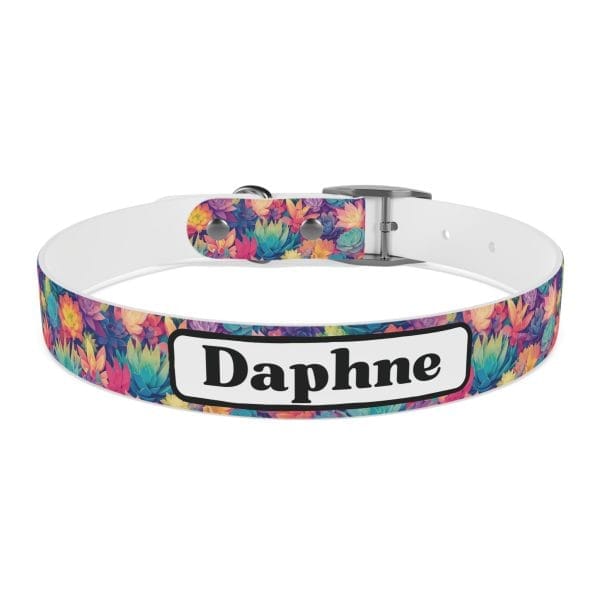 Personalized Pet Dog Collar: Pastel Succulents Available in Four Sizes