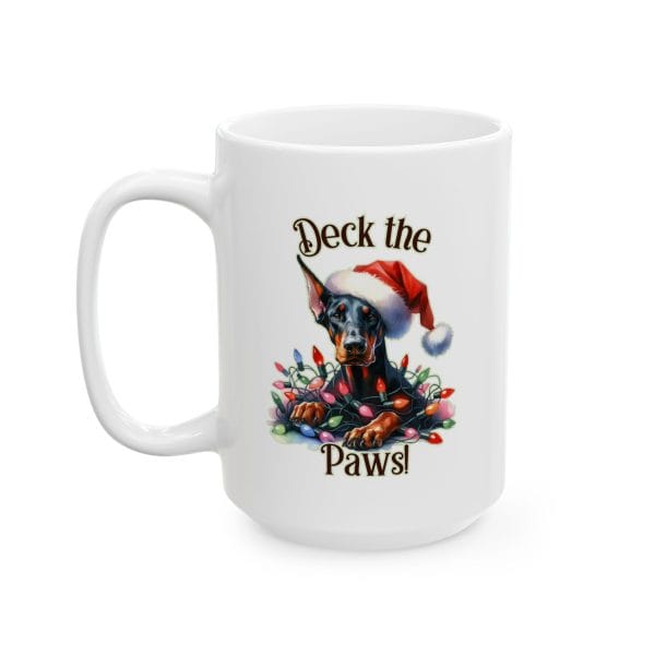 Ceramic Mug: Deck the Paws Holiday Doberman - Perfect Christmas Pet Lover Gift - Image 2