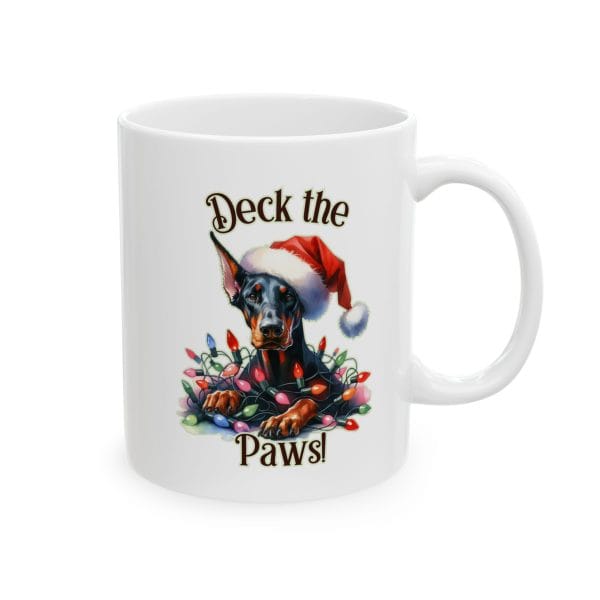 Ceramic Mug: Deck the Paws Holiday Doberman - Perfect Christmas Pet Lover Gift - Image 5