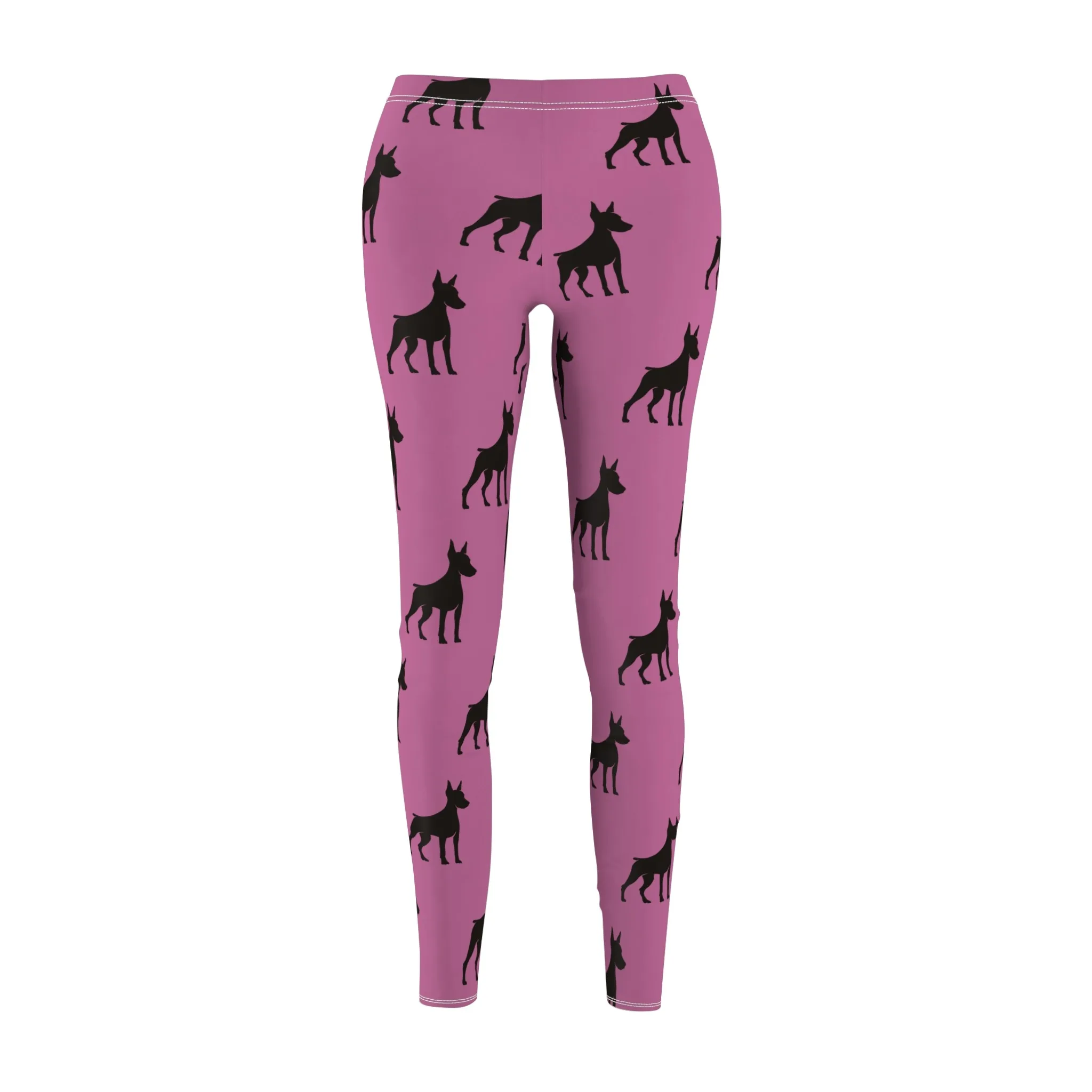 Pink Doberman Silhouette Leggings