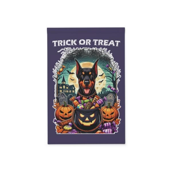 Garden Banner - Trick Or Treat Doberman