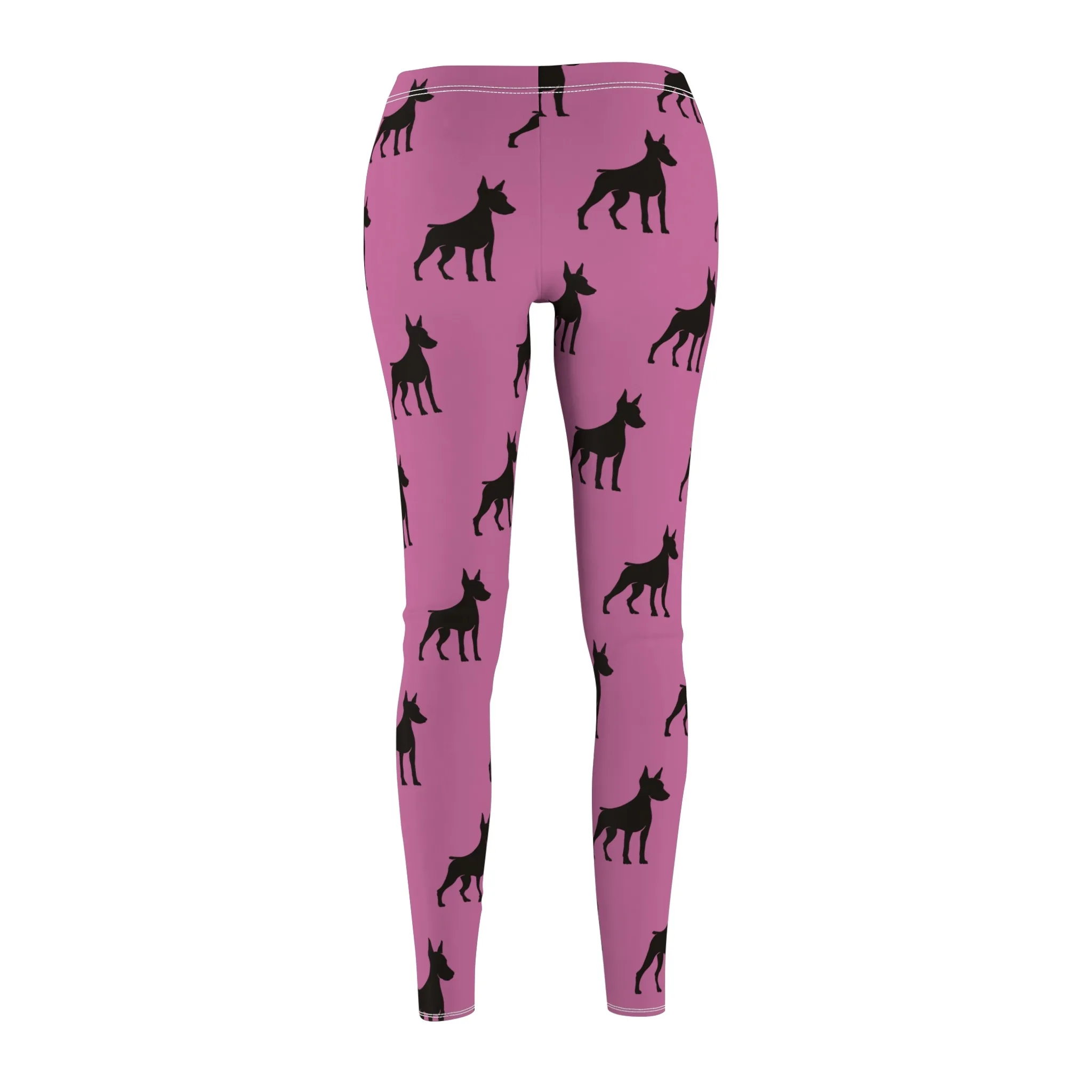 Pink Doberman Silhouette Leggings